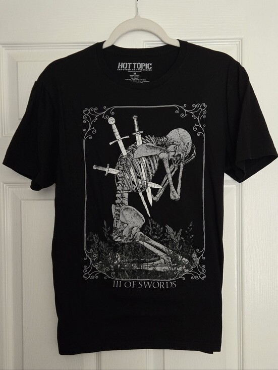 Hot Topic Tops - Hot Topic Three Of Swords Skeleton T-Shirt By Kingamu